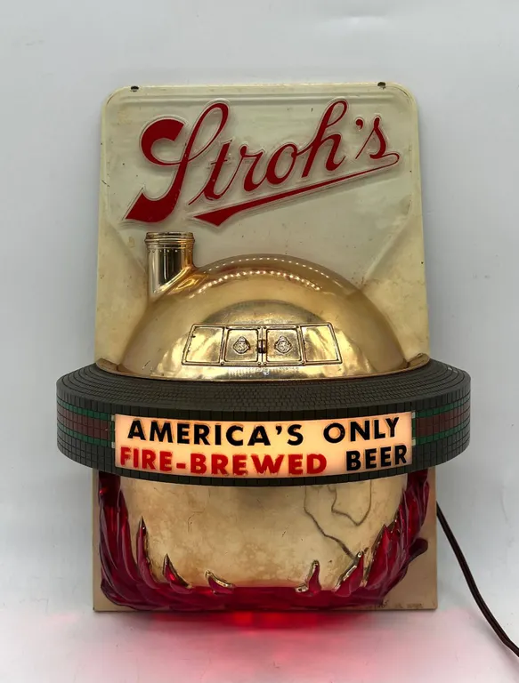 Stroh's Fire-Brewed Beer Light Sign