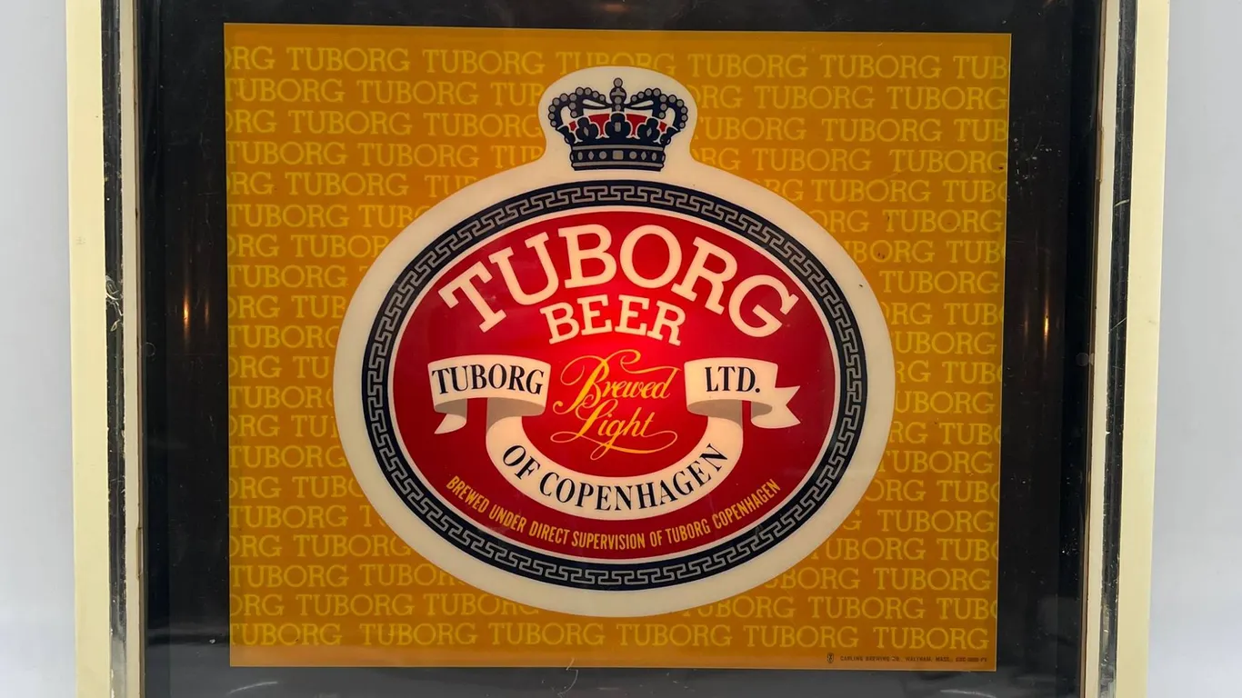 Vintage Tuborg Beer Lighted Bar Sign