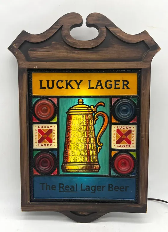 Lucky Lager Vintage Beer Light Sign