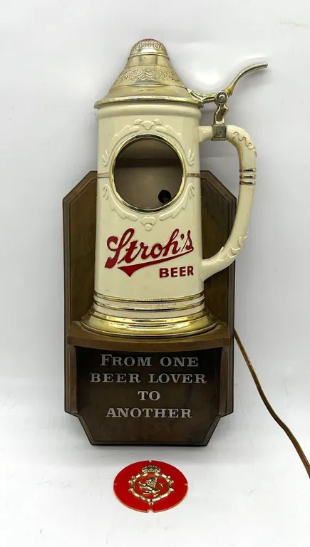 Stroh's Beer Light Wall Sign, Beer Stein