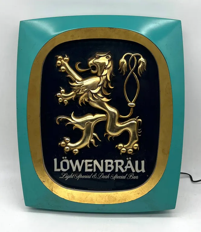 Löwenbräu Beer Lighted Bar Sign, Miller