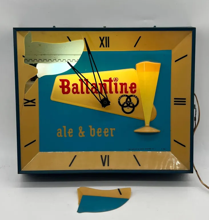 Ballantine Beer Lighted Advertising Clock