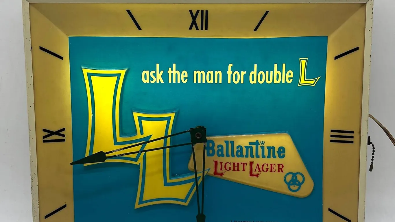 Ballantine Light Lager Beer Light Clock