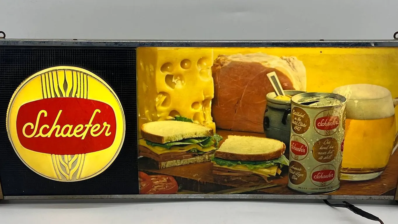 Schaefer Beer Lighted Bar Sign 24" Vintage