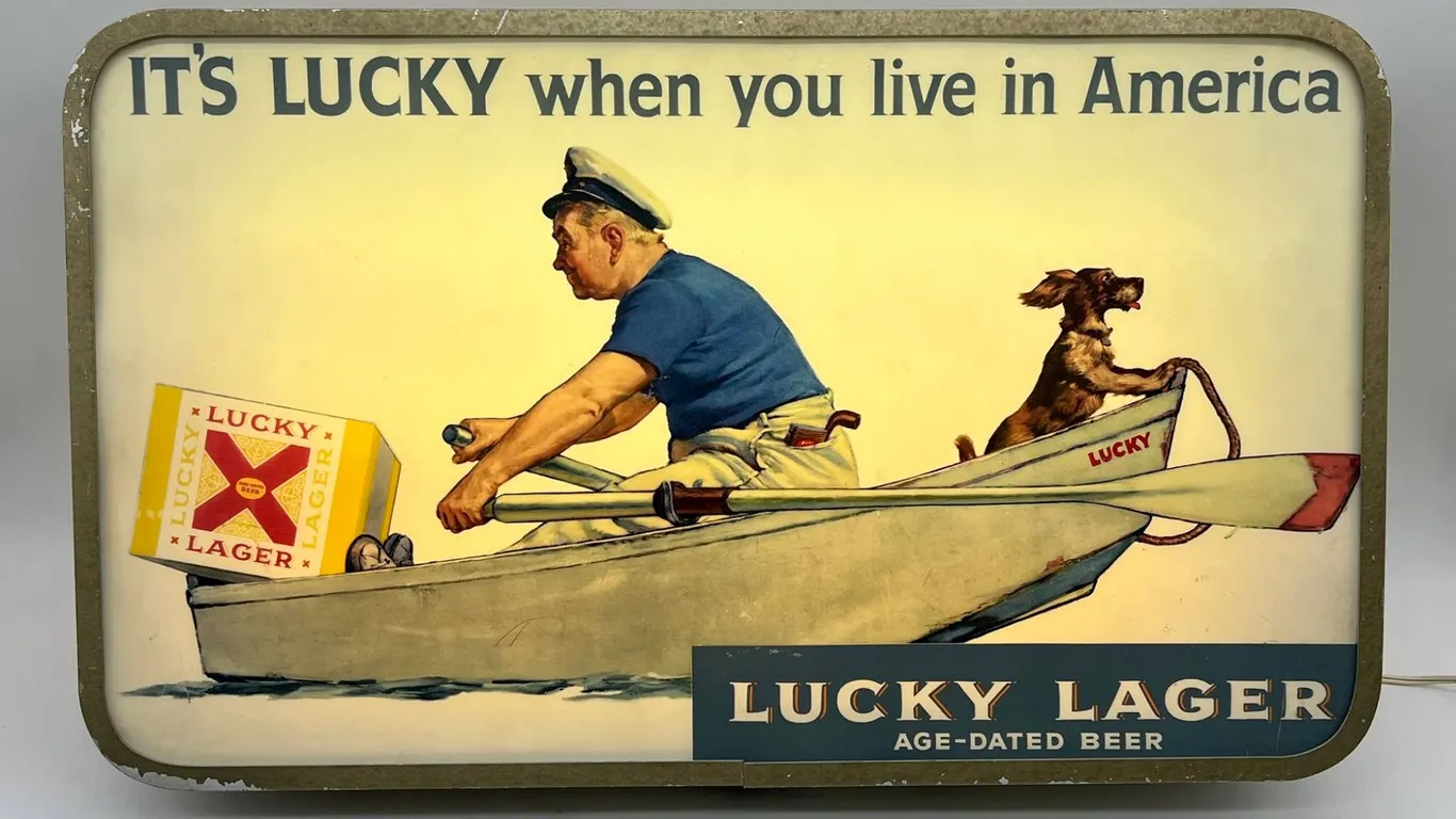 Lucky Lager Vintage Beer Light Sign