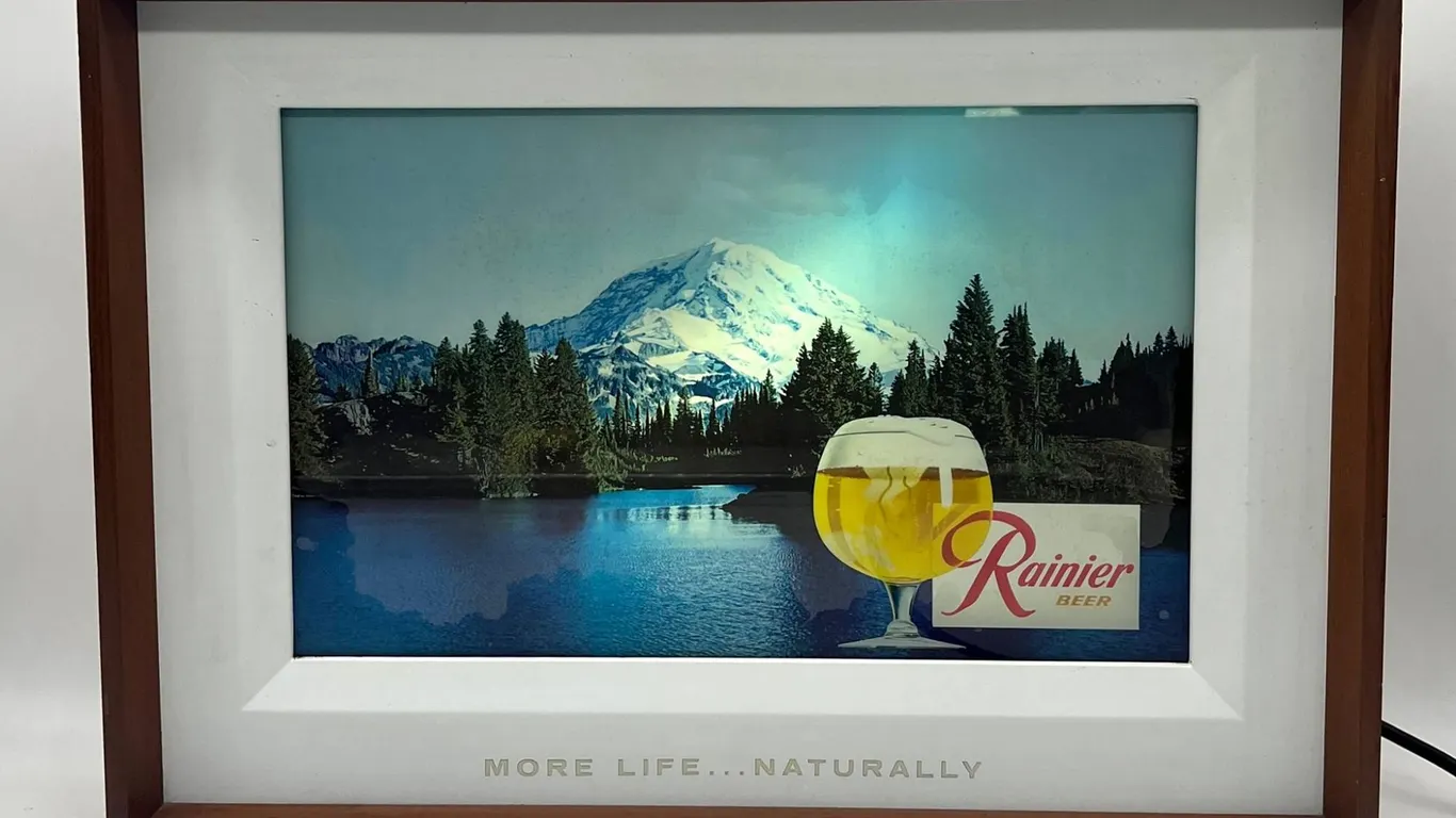Rainier Beer Lighted Motion Sign 26x18"