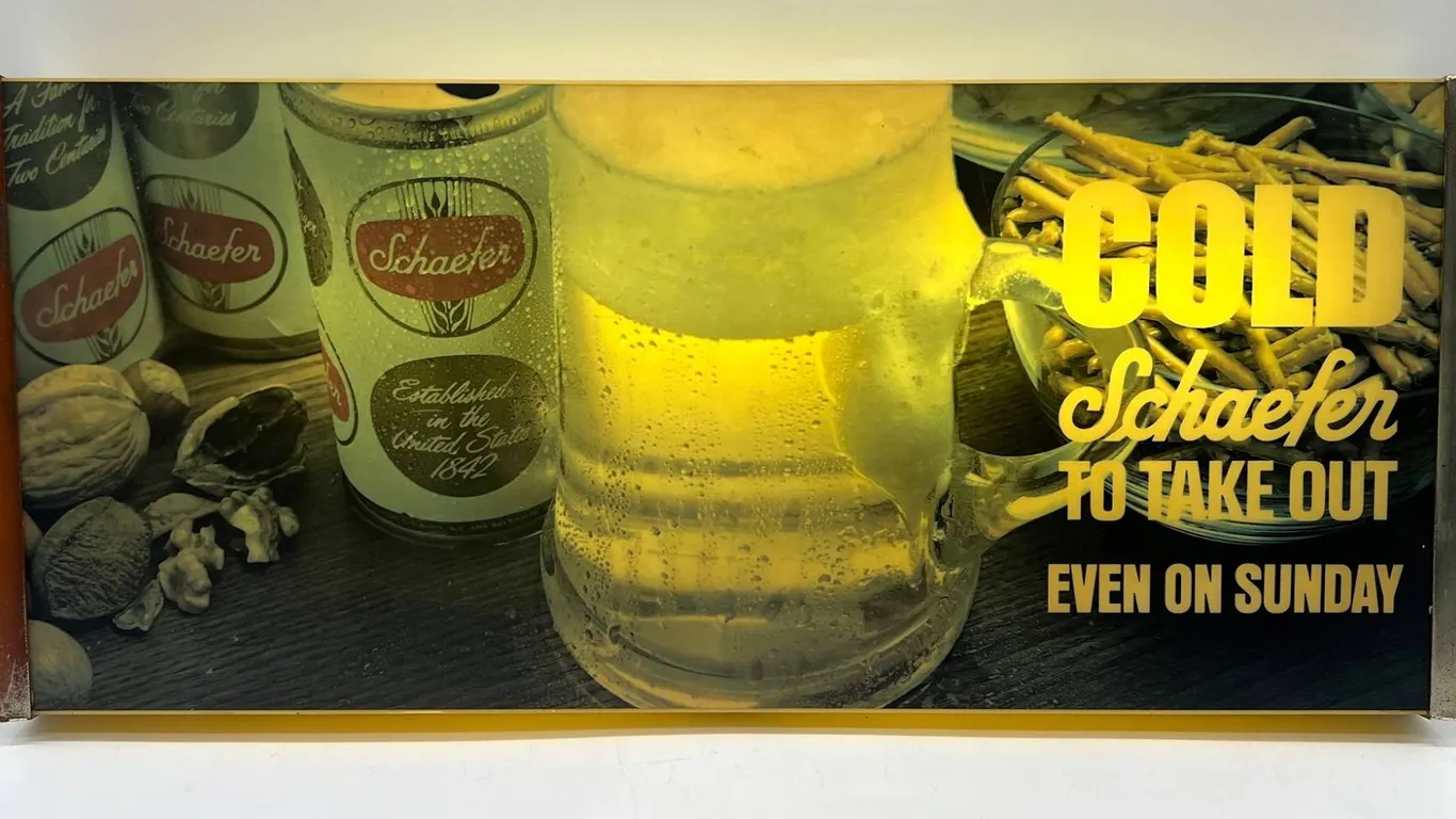 Schaefer Cold Beer Take Out Lighted Sign
