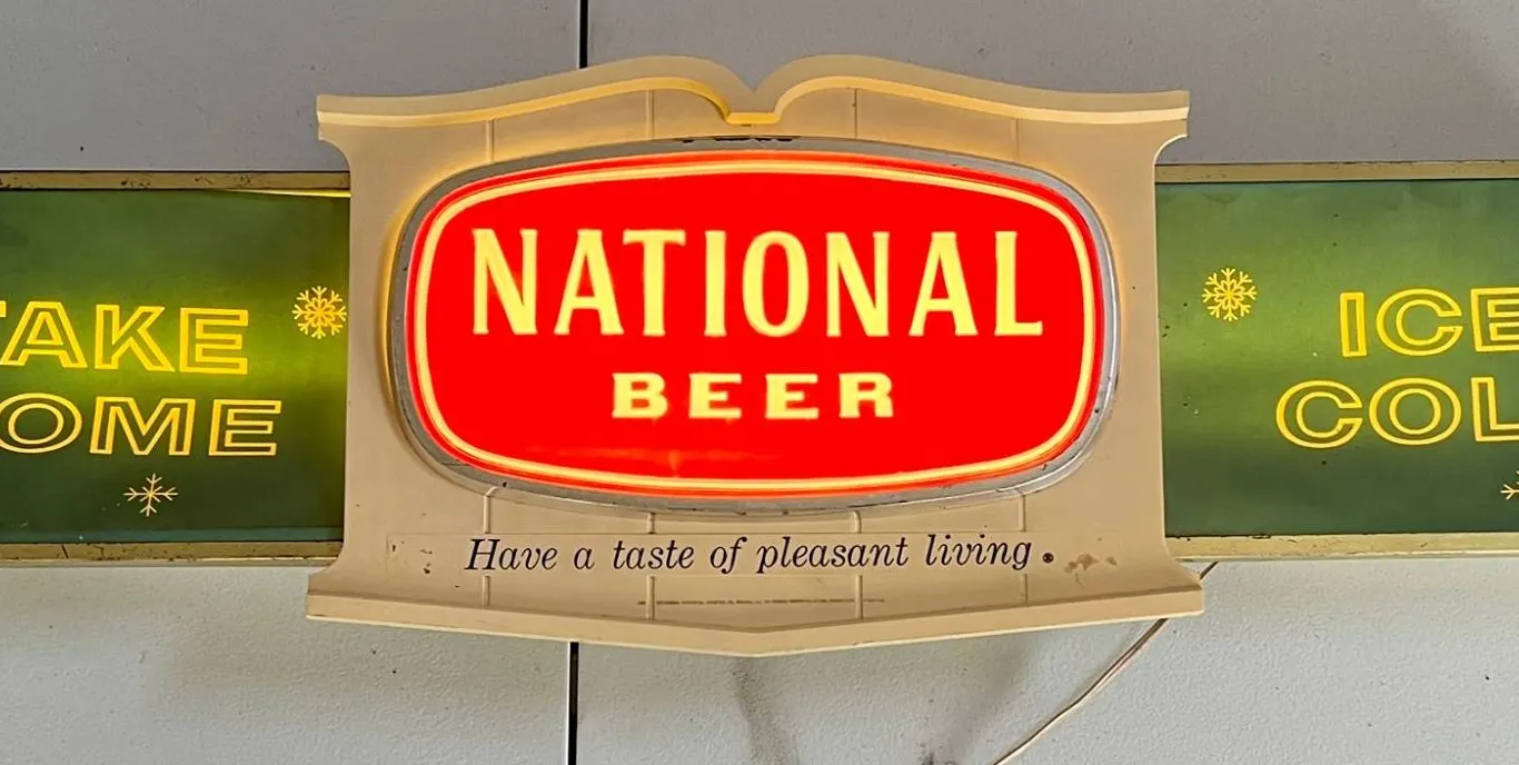 National Beer Large Lighted Bar Sign