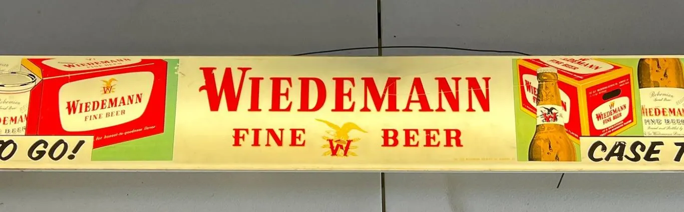 Wiedemann Large Beer Light Sign, Vintage