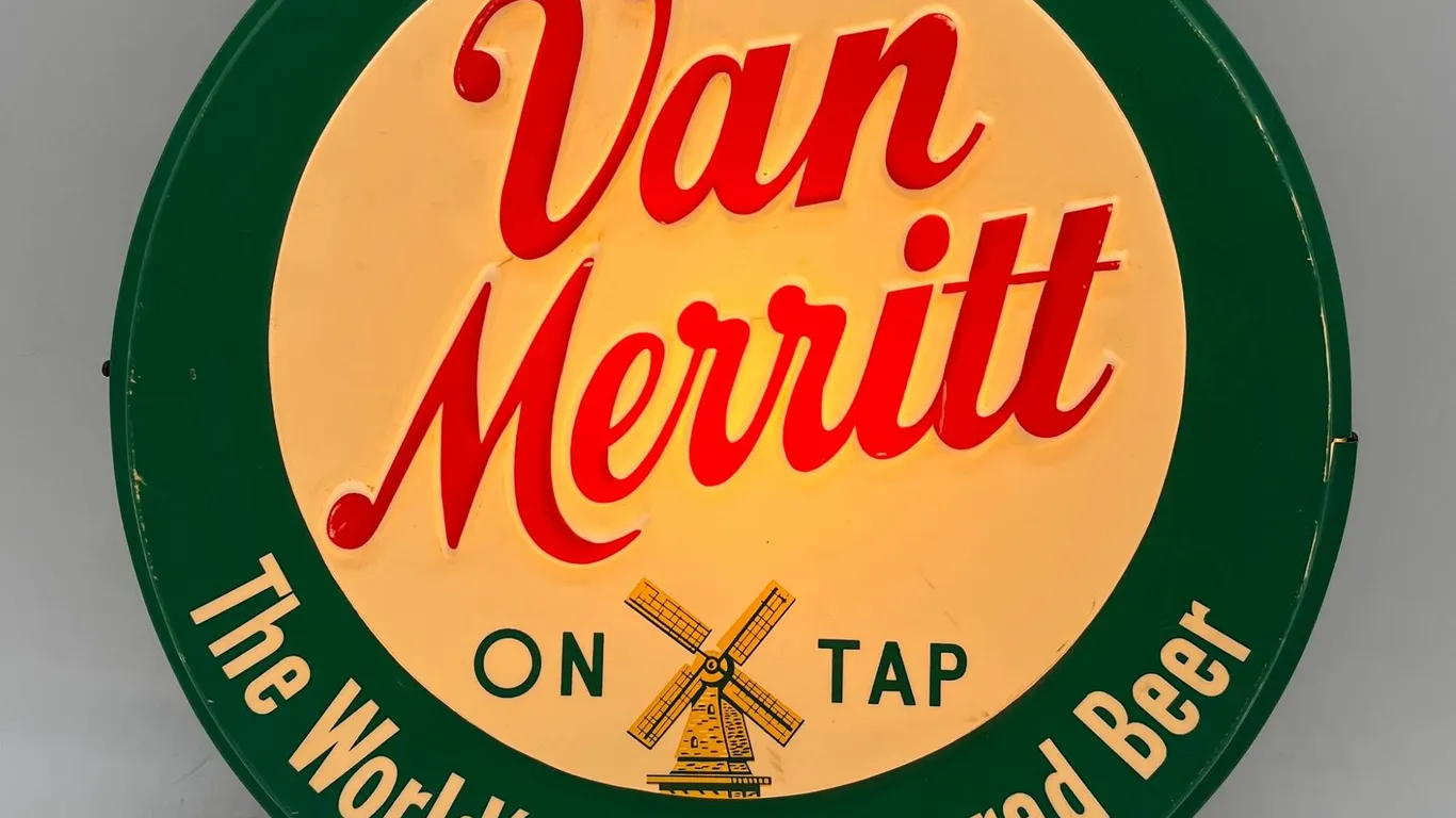 Van Merritt Beer Lighted Advertising Sign