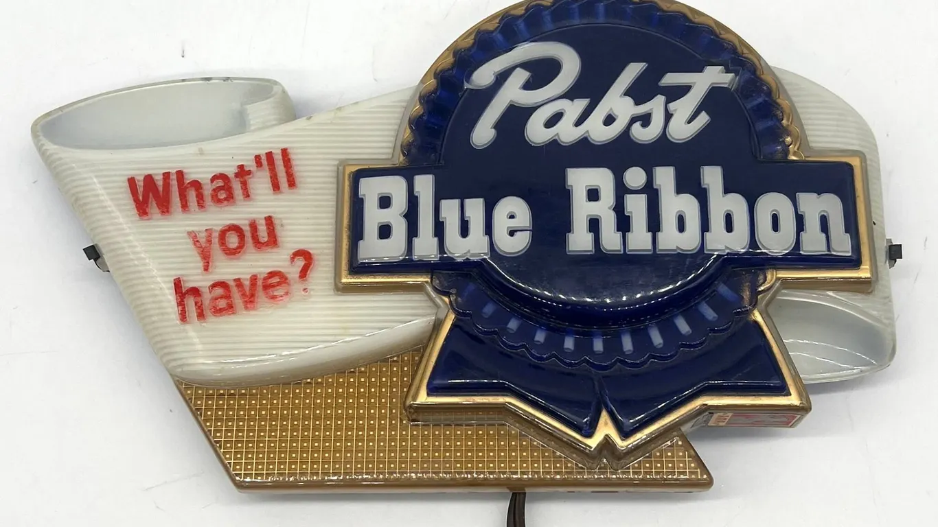 Pabst Blue Ribbon Lighted Beer Sign