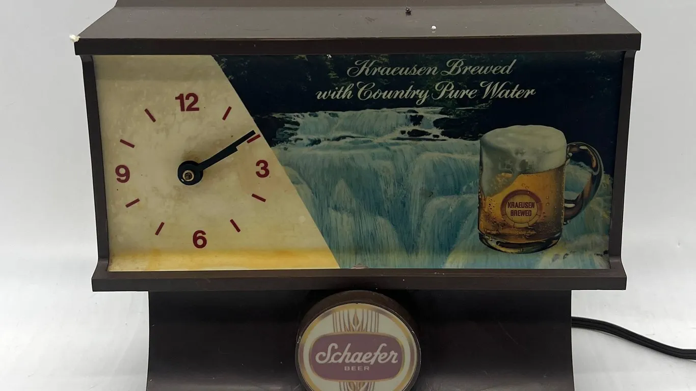 Schaefer Beer Lighted Wall Clock Sign