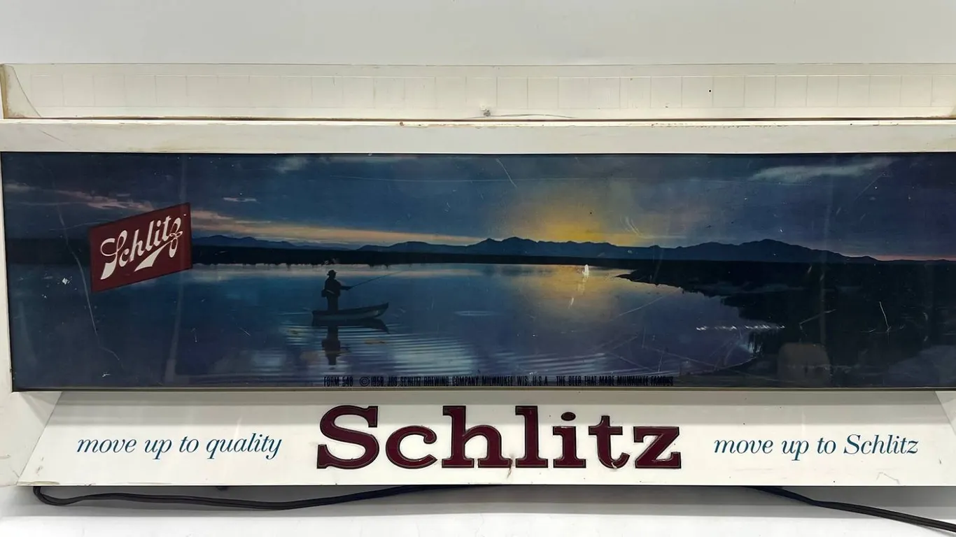 Schlitz Beer Light Bar Sign, 1969 Vintage