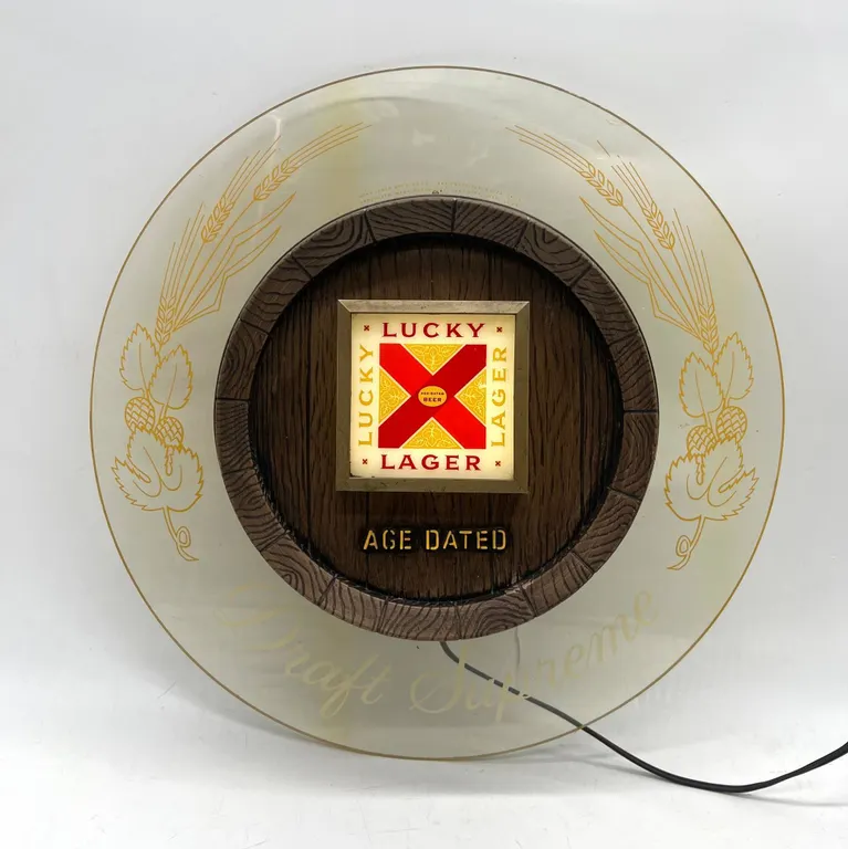 Lucky Lager Draft Supreme Beer Light Sign