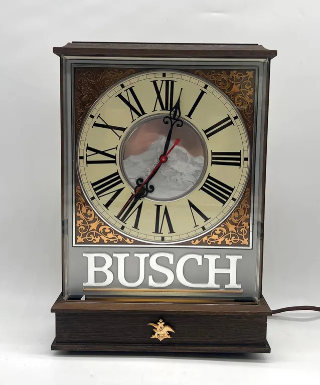 Vintage Busch Beer Lighted Wall Clock
