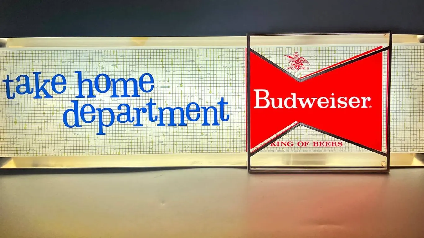 Budweiser Take Home Dept. Beer Light Sign