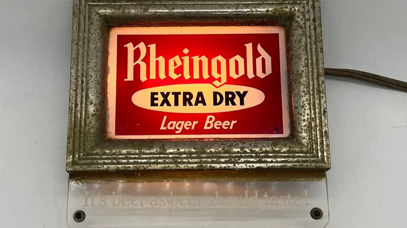 Rheingold Extra Dry Lager Beer Light Sign