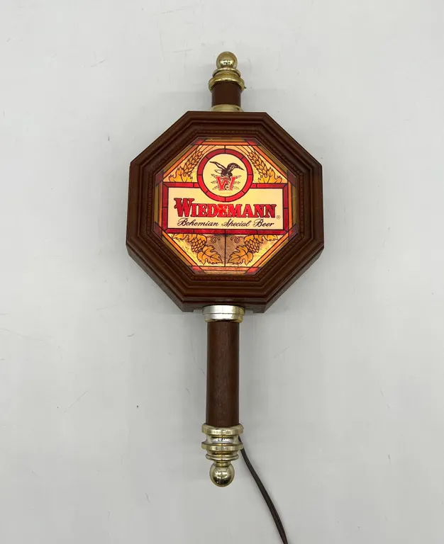 Wideman Beer Wall Light Sign, Octagonal