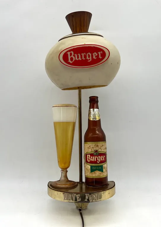 Vintage Burger Beer Light Lamp Display
