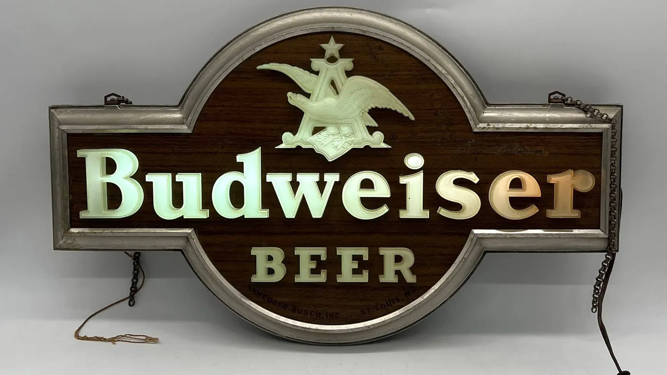 Large - Budweiser Beer - Light Wall Sign
