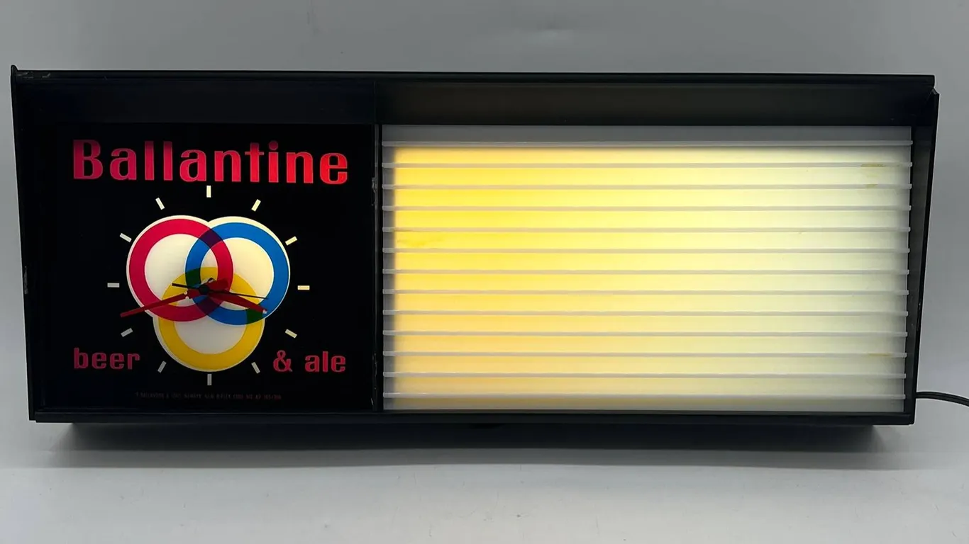 Ballantine Beer - Lighted Bar Clock/Sign