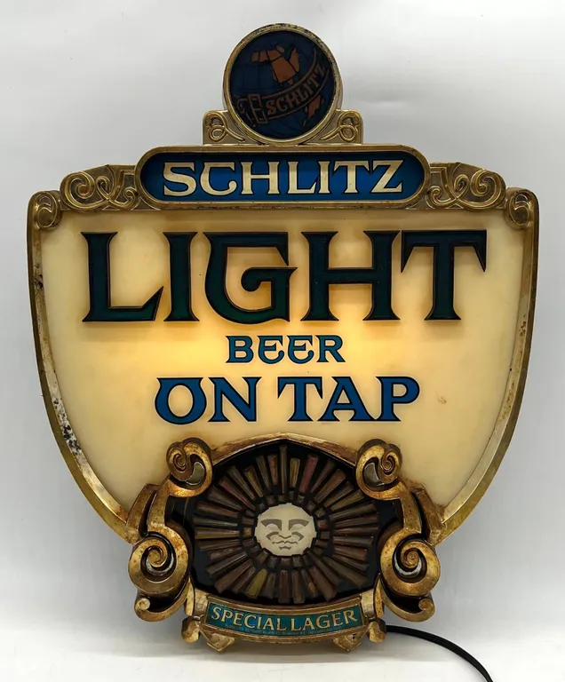 Schlitz Light Beer "On Tap" Bar Light/Sign