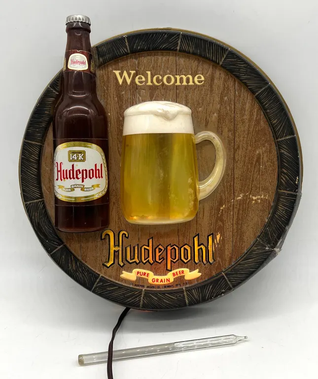 Vintage - Hudepohl "Welcome" Beer Light/Sign