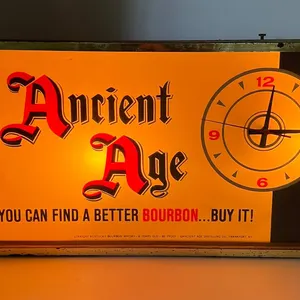Ancient Age Bourbon Whiskey Light/Sign & Clock