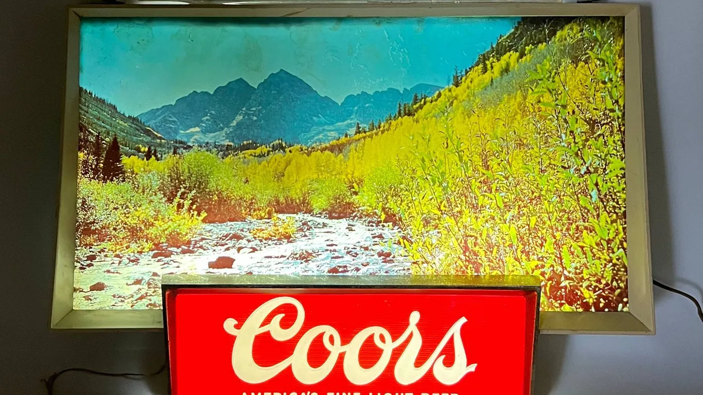 Vintage - Coors Beer "Rocky Mountain" Light/Sign