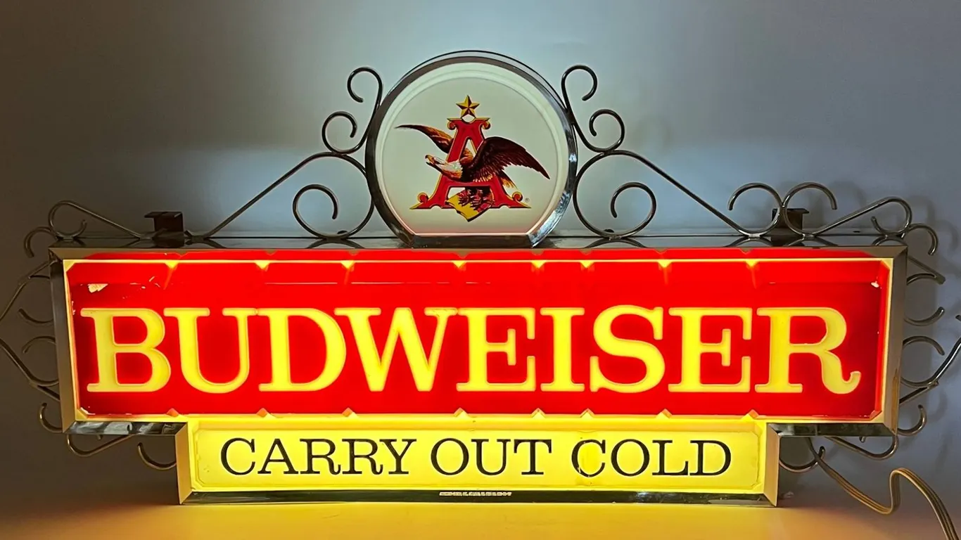Budweiser Beer "Carry Out Cold" Light/Sign