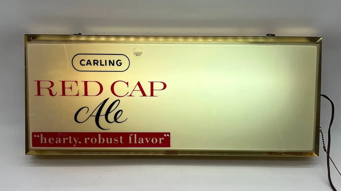 Carling "Red Cap Ale" Beer Light/Sign
