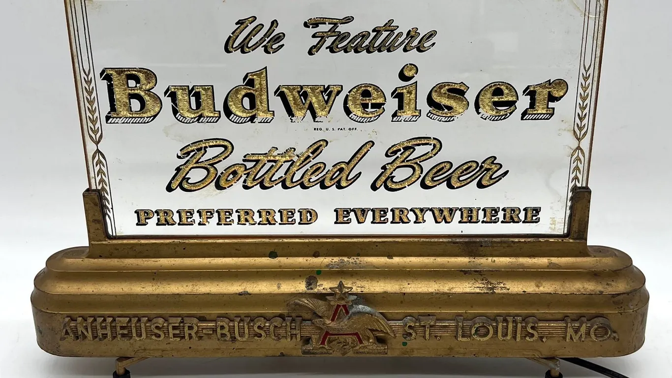 Rare - Budweiser "Bottled Beer" Illuminated Sign