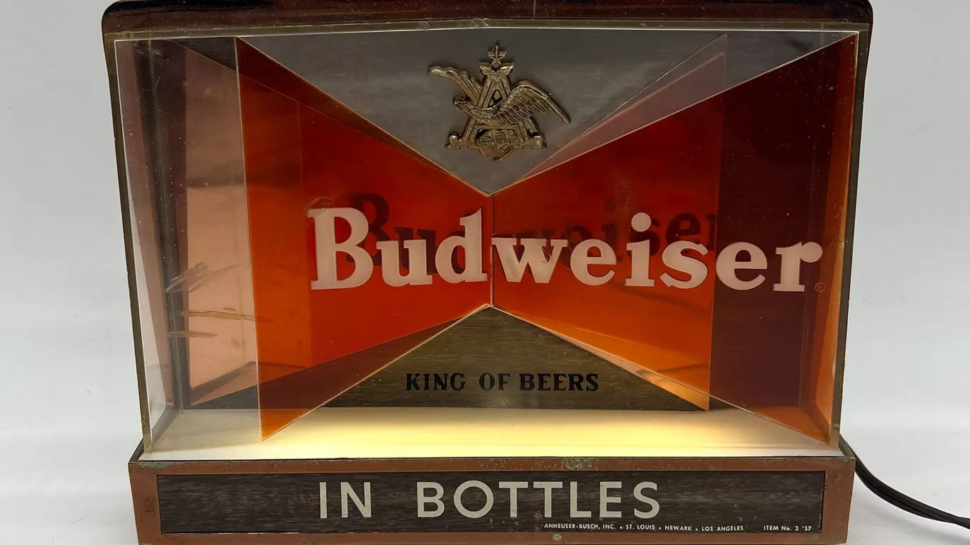 Budweiser Beer "In Bottles" Light/Sign