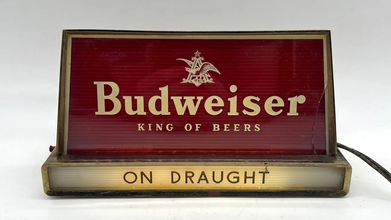 Budweiser "On Draught" Beer Light/Sign