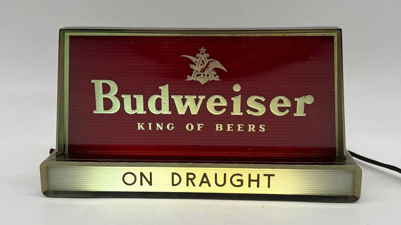 Budweiser "On Draught" Beer Light/Sign