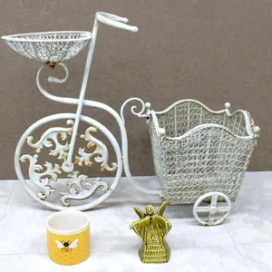 Metal Planter, Bee Pot, Angel Figure
