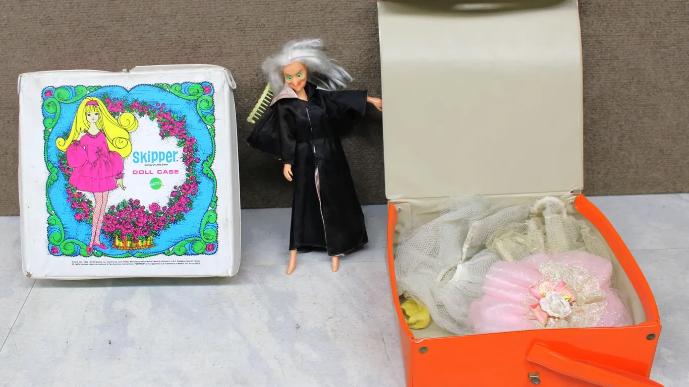 Mattel Skipper Doll Case With Dolls and Clothes