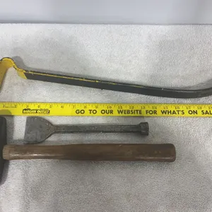 Pry Bar, Mason’s Chisel & Sledge Hammer