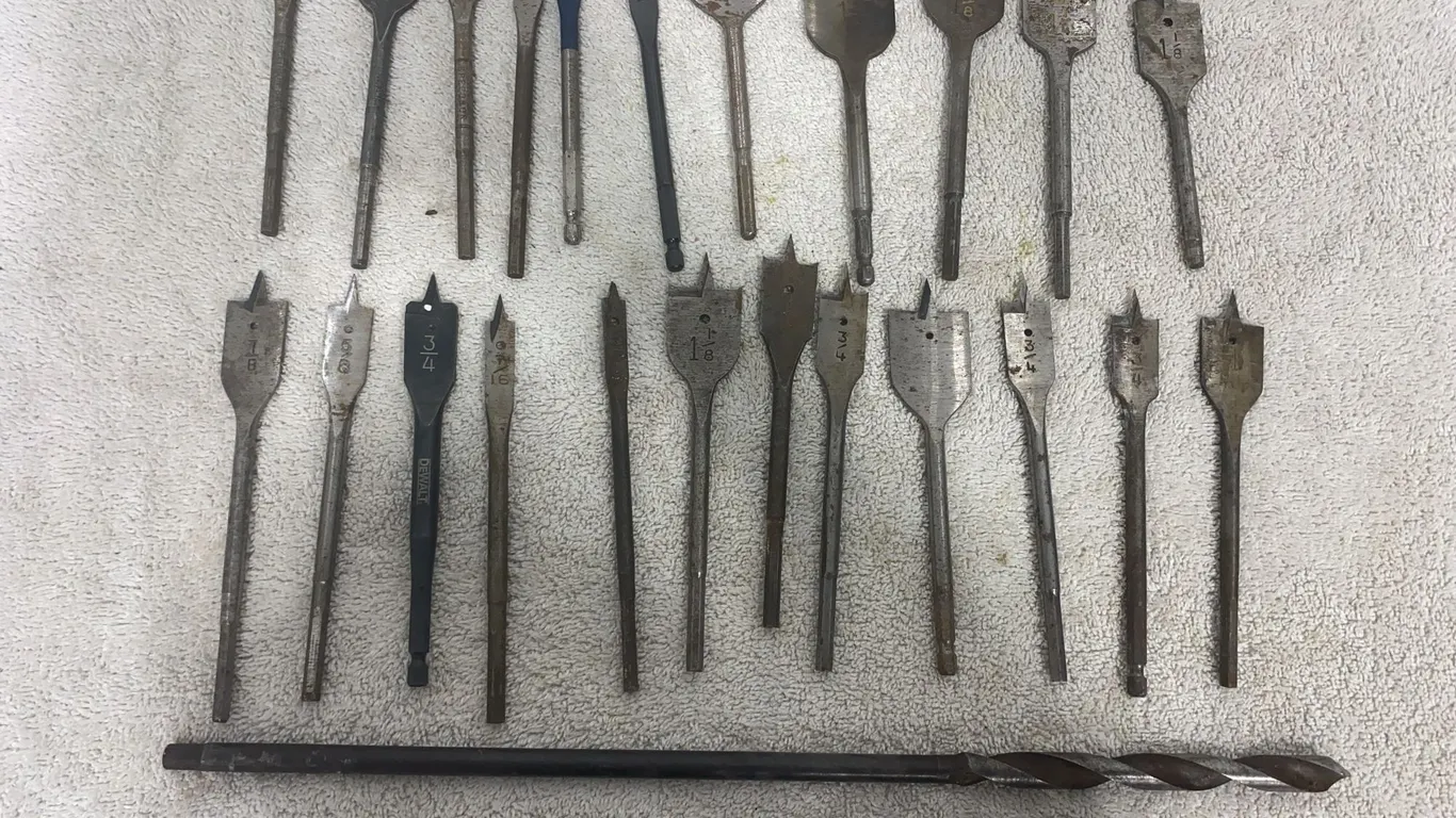 Assorted Spade & Wood-Boring Drill Bits