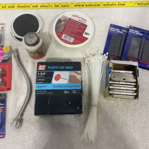 Assorted Hardware, Hinges, Fasteners & Fiberglass Supplies