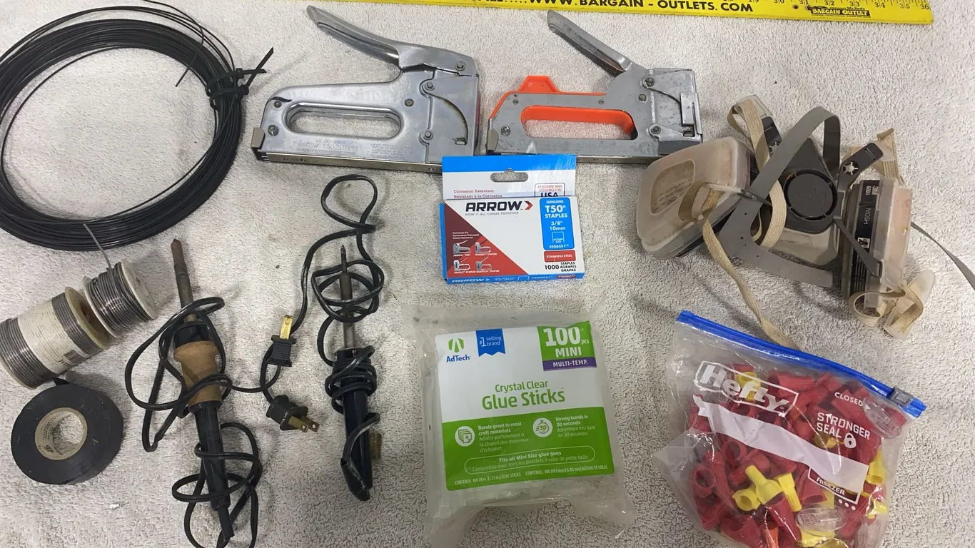 Staple Guns, Soldering Irons, Electrical Supplies & 3M Respirator