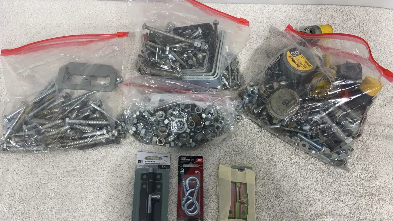 Large Assortment of Hardware, Fasteners & Repair Supplies