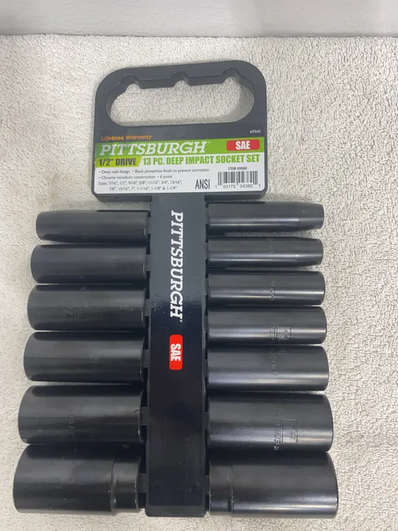 Pittsburgh 13-Piece 1/2" Drive SAE Deep Impact Socket Set