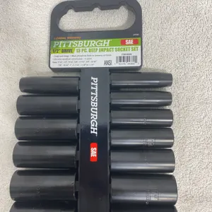 Pittsburgh 13-Piece 1/2" Drive SAE Deep Impact Socket Set