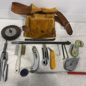 Leather Tool Belt & Assorted Hand Tools