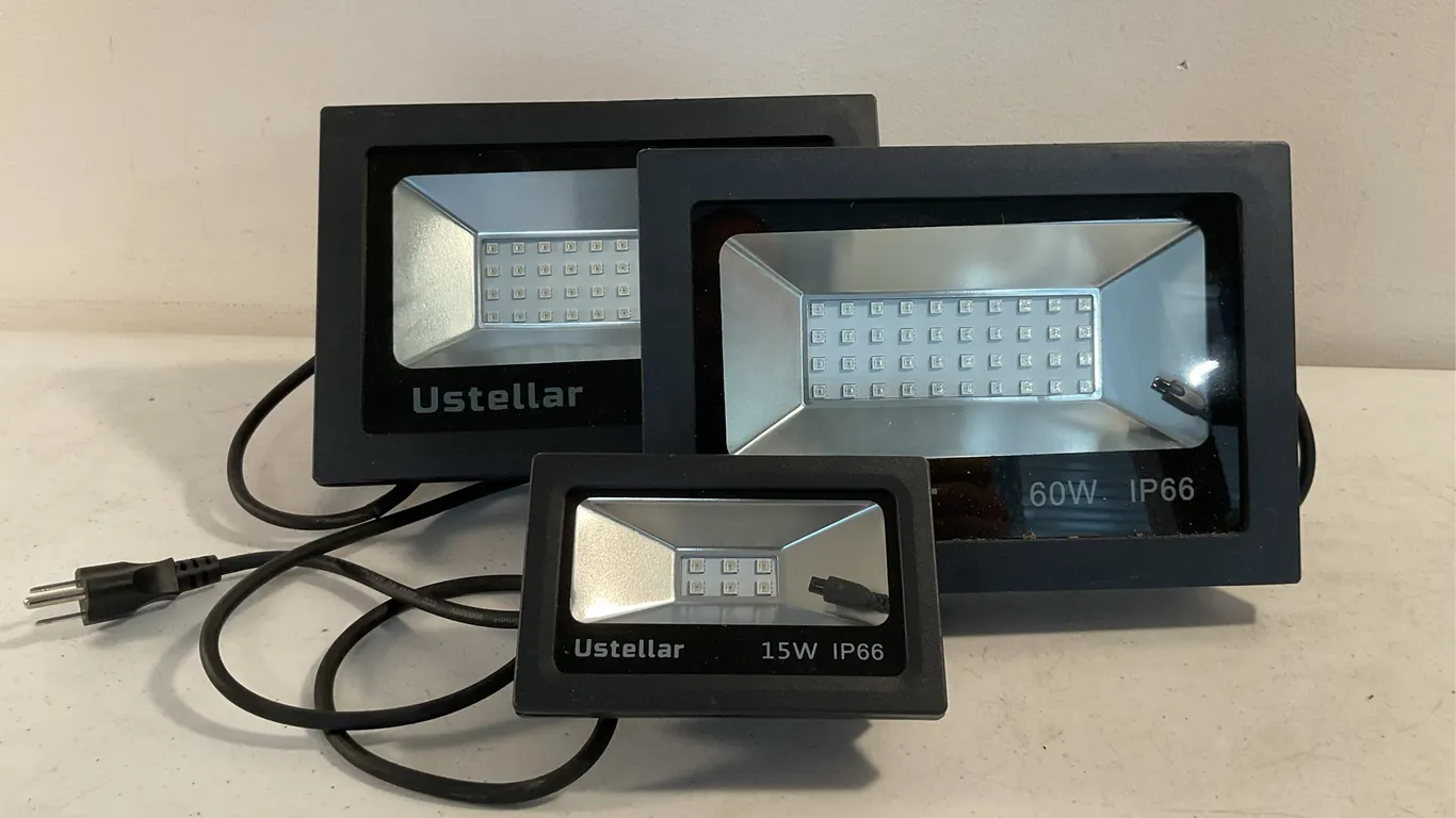 Ustellar Waterproof LED Flood Lights - 3 Piece Assorted Lot