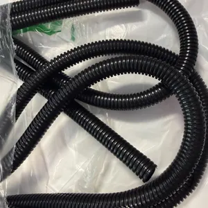 Nylon Corrugated Conduit - Black Protective Sleeve for Hoses, Cables, and Wires