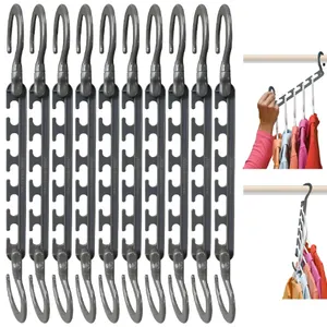 Wonder Hanger Max Space Saving Closet Hangers,  360° Swivel, Grey Cascading closet hangers organize