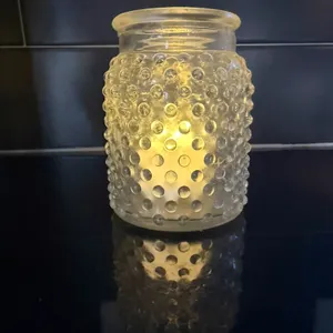 Bath & Body Works Clear Hobnail Glass Tealight Candle Holder / Jar / Vase / Dish Versatile Uses