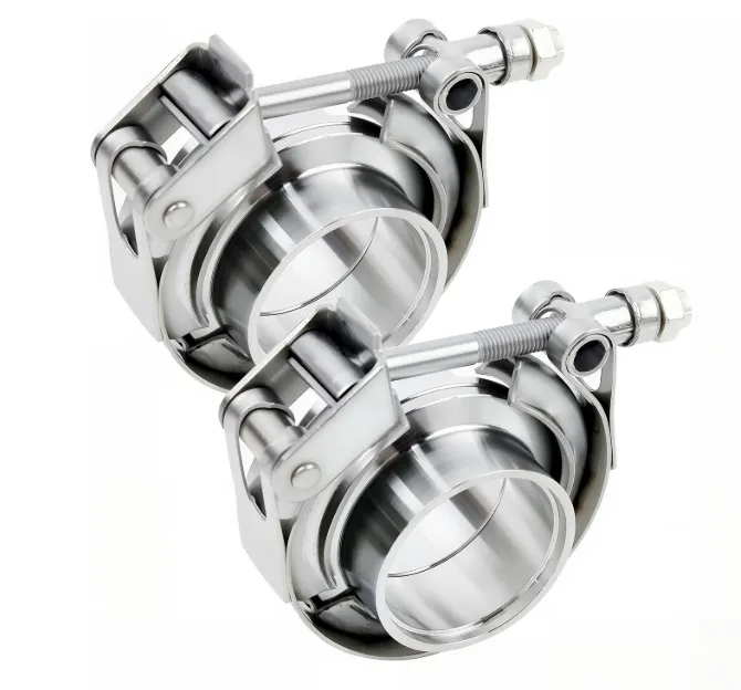 2.25" V Band Clamp with Flanges, Quick Release, 2 Pack